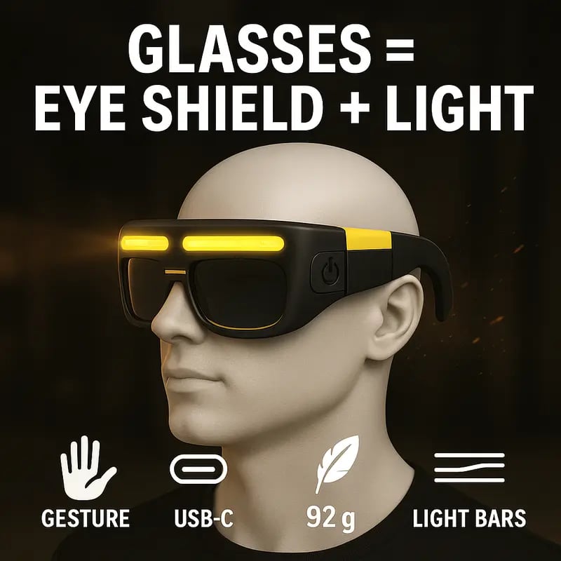👓💡 Rechargeable LED Motion Sensor Glasses Lamp – Hands-Free Lighting