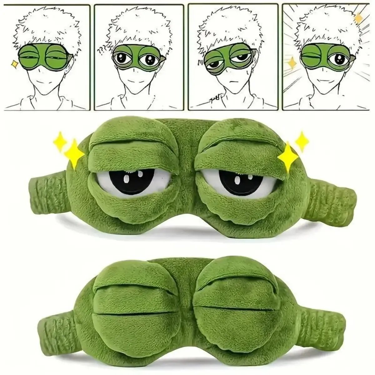 🐸💚3D Cute Frog Sleep Eye Mask – Soft Plush & Cotton Sleep Mask