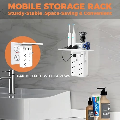 Wall Outlet Extender with Shelf Night