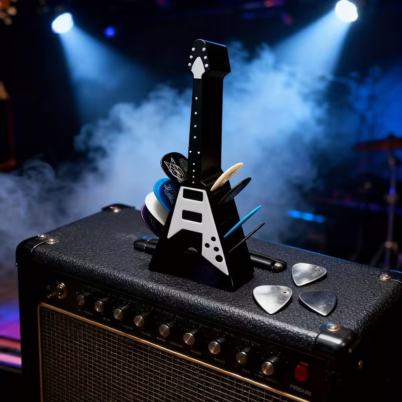 Rock V-Shaped Guitar Pick Holder