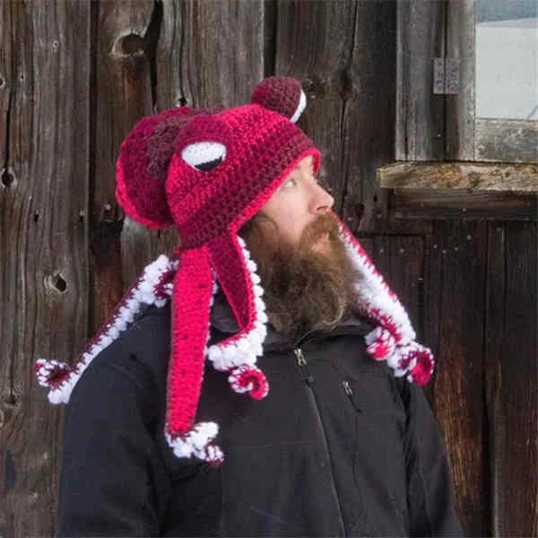 🧶Hand-knitted Octopus Hat