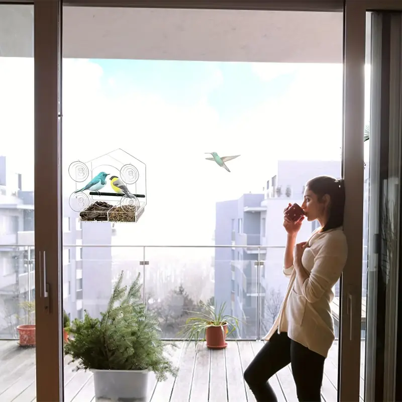 🦜Transparent Acrylic Window Bird Feeder