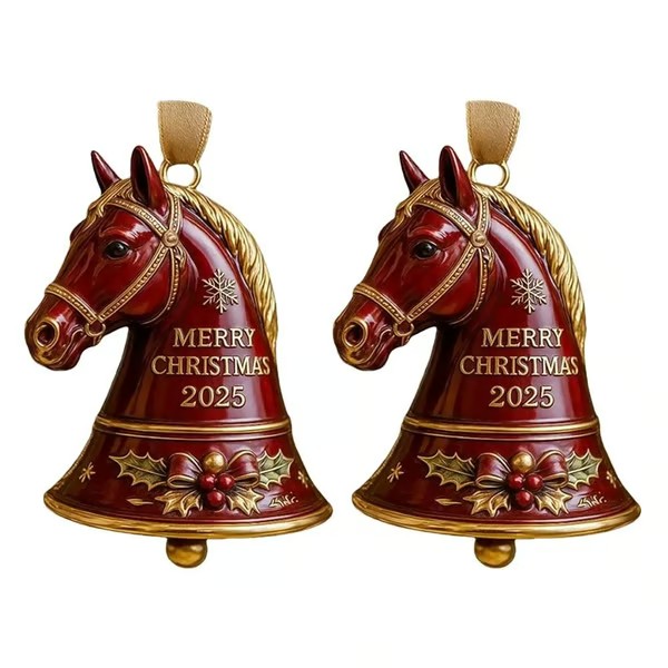 🎄🐴 2025 Handmade Metal Horse Bell Ornament – Timeless Token of Friendship & Love