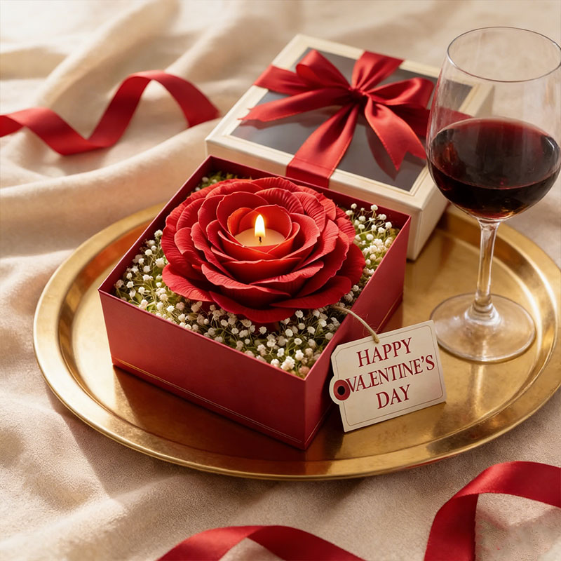 🌹🕯️ Everlasting Bloom Valentine’s Day Rose Candle – Romance That Glows Forever 🕯️🌹