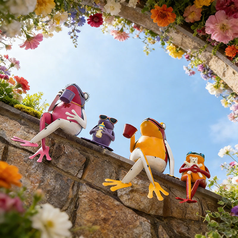 🐸 Whimsical Metal Frog Family Garden Decor – 4 Cute Styles ✨