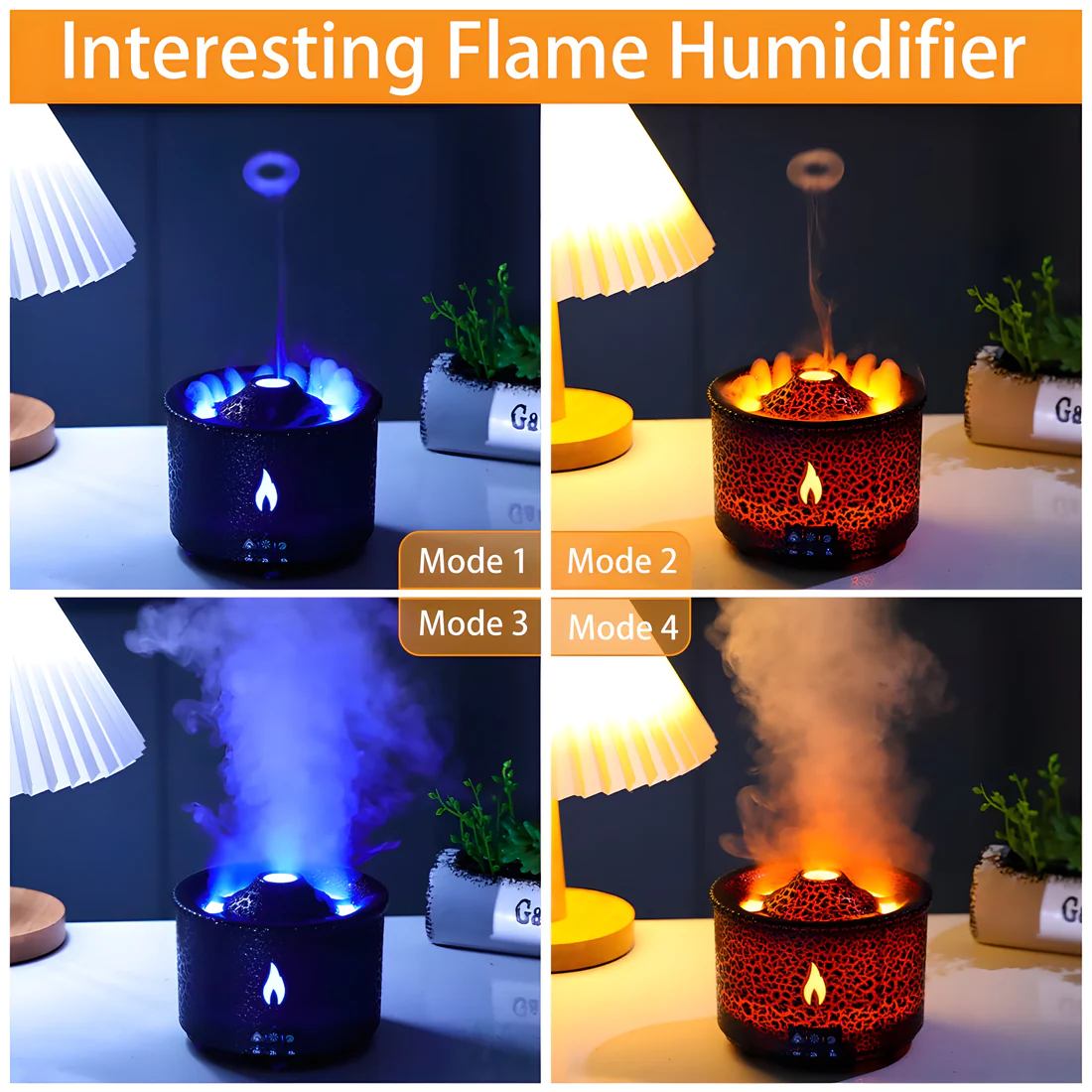Volcanic Flame Humidifier with Remote