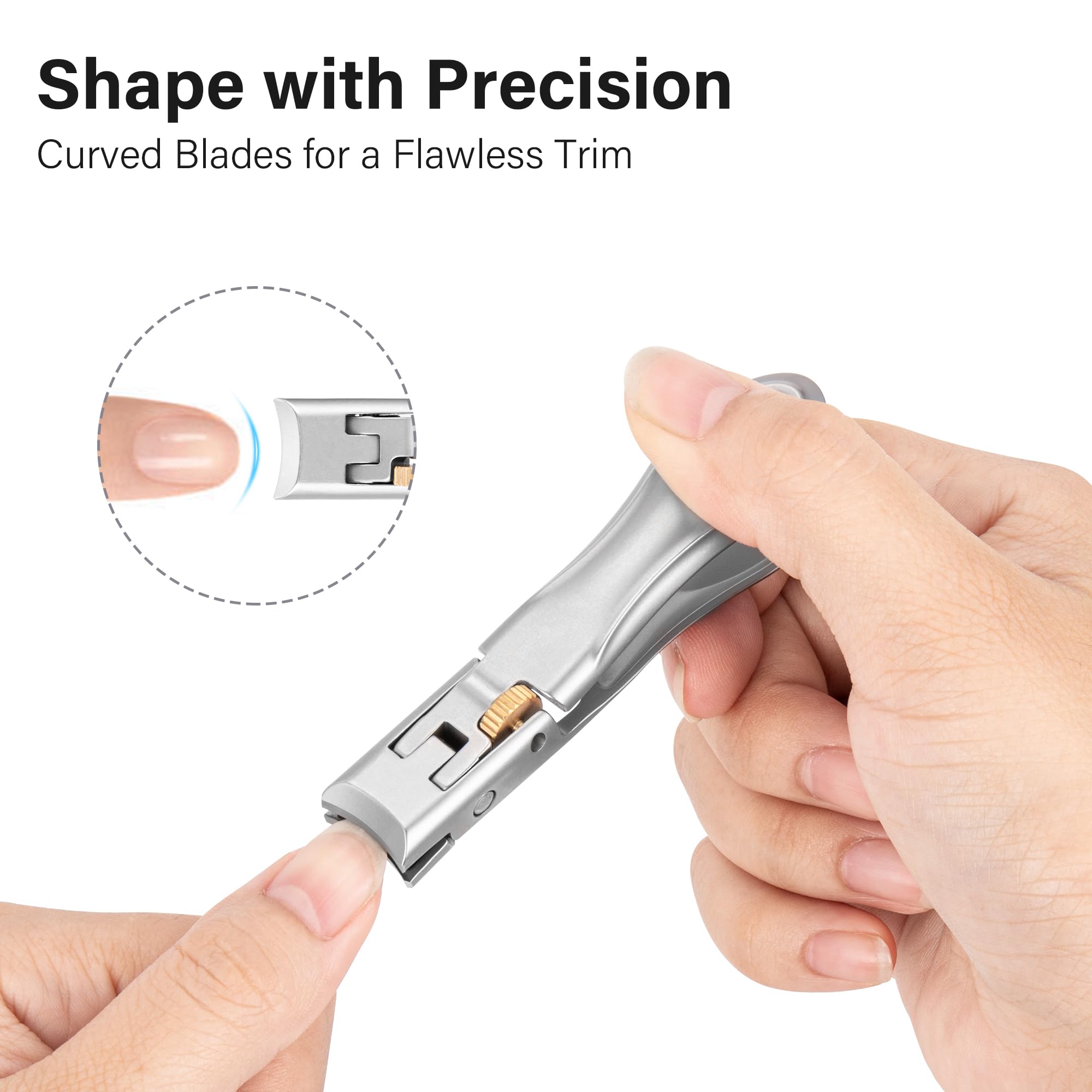 Splash-Proof Large Opening Nail Clippers for Hard/Thick Toenail