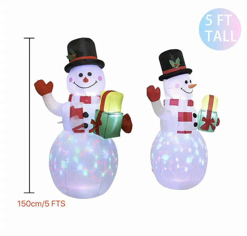 1 5m luminous inflatable christmas snowman christmas decoration details 6