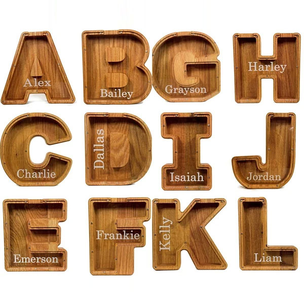 🔥49% OFF - Wooden Kids Letter Piggy Bank- Best Gift For Kids🎁