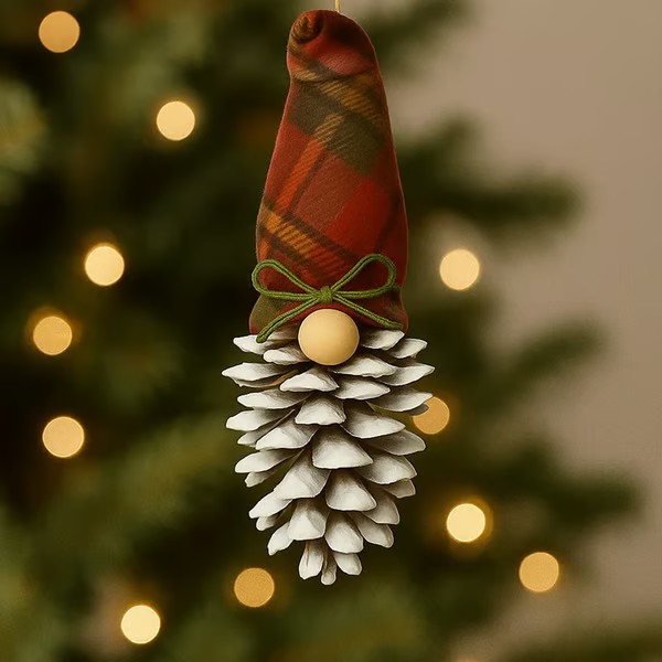 Christmas Pinecone Gnome Ornaments ✨