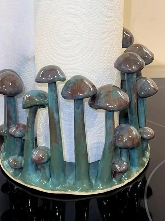 Enchanted Grove Mushroom Paper Towel Holder
