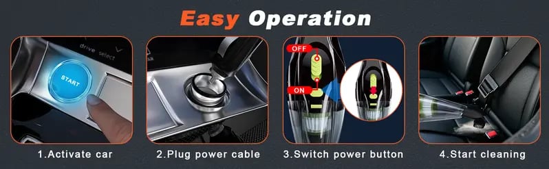 Product Introduction of Car Cleaning Handheld Vacuum,Car Vacuum Cleaner-High Power Suction Power Up to 11000Pa, Easy to Use,Hand Vacuums for Car/Home/Pet,aspiradora para auto car essentials 8