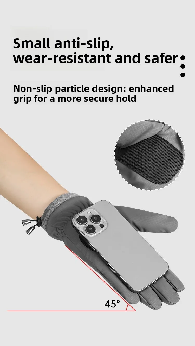 Warm Fleece Lined Thick Winter Motorcycle Gloves Waterproof Non Slip Touch Screen Compatible Men's Cycling Driving Gloves display picture 8