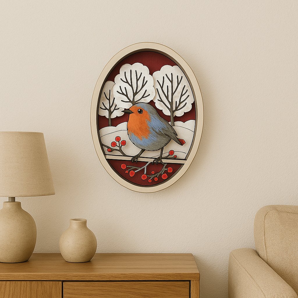 Handmade Wooden Art Bird Wall Decor