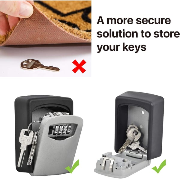 Full Metal Shell Combination Lock Key Box