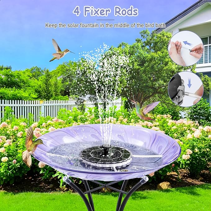 Solar Fountain Colorful Ring Lights