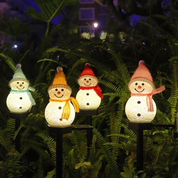 Waterproof solar snowman lamp