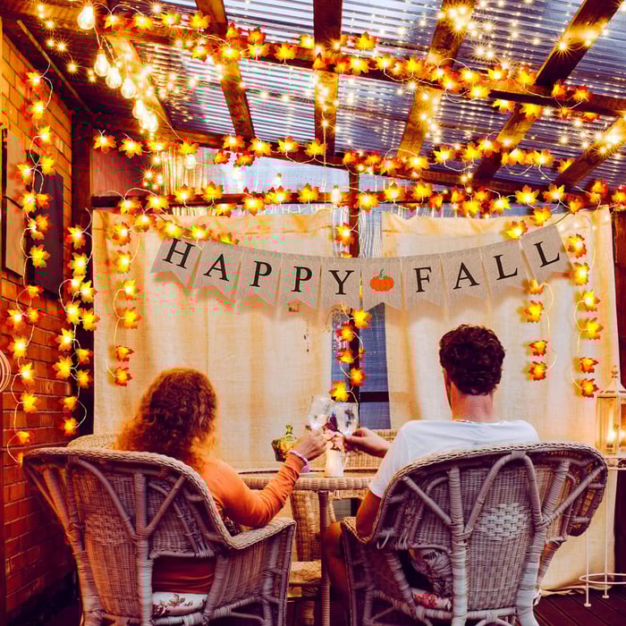 Maple leaf lamp for autumn home decoration