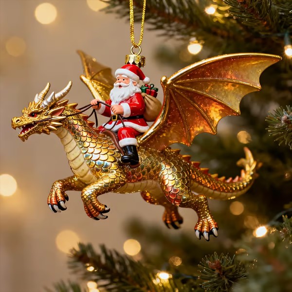 Santa’s Dragon Riders Ornament Collection