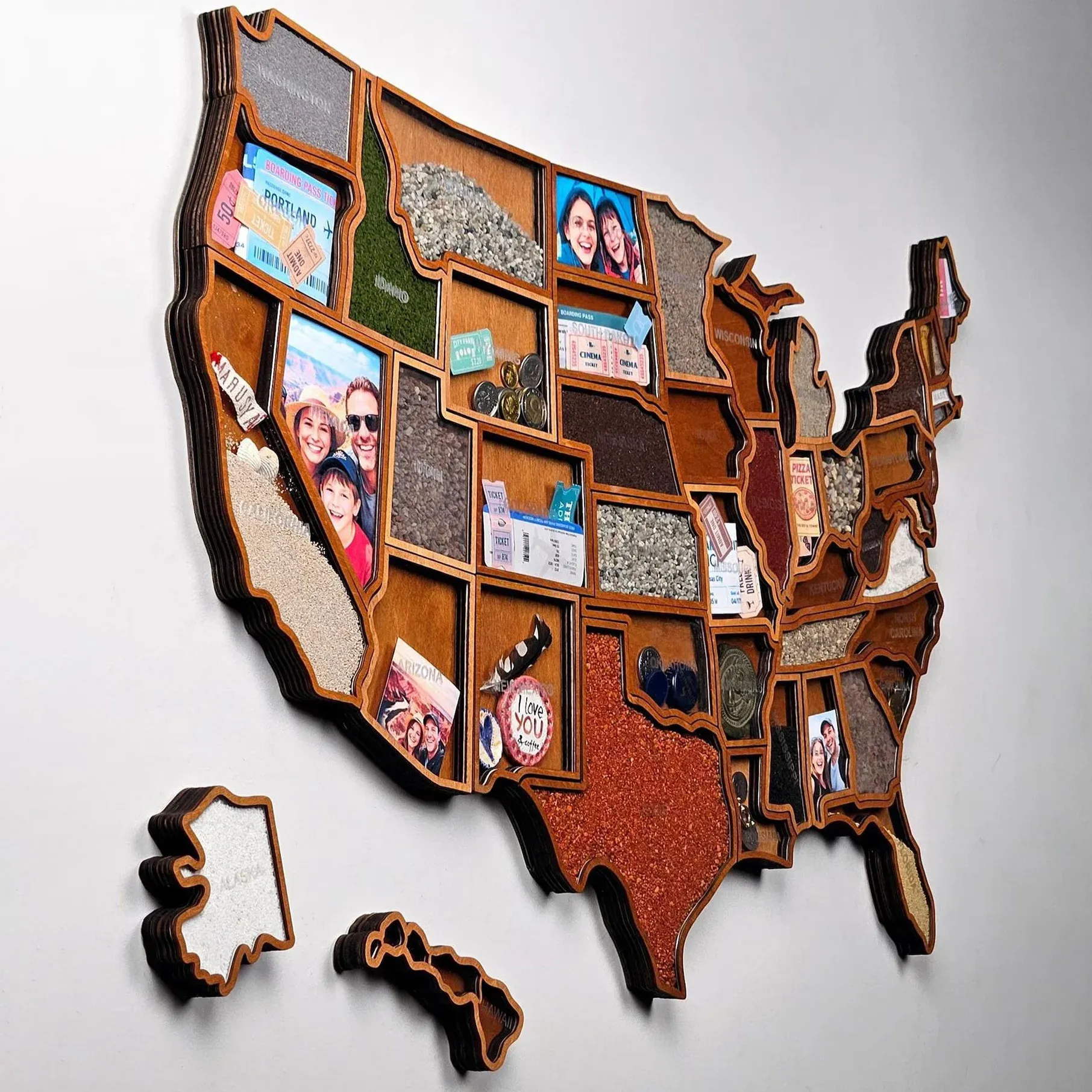 Personalized USA Travel Memory Map – Display Your Adventures & Keepsakes