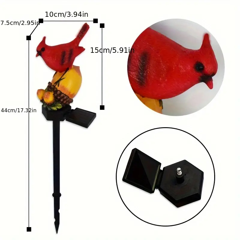 🔥Last Day - 45% OFF🐦Solar-Powered Cardinal Stake Light