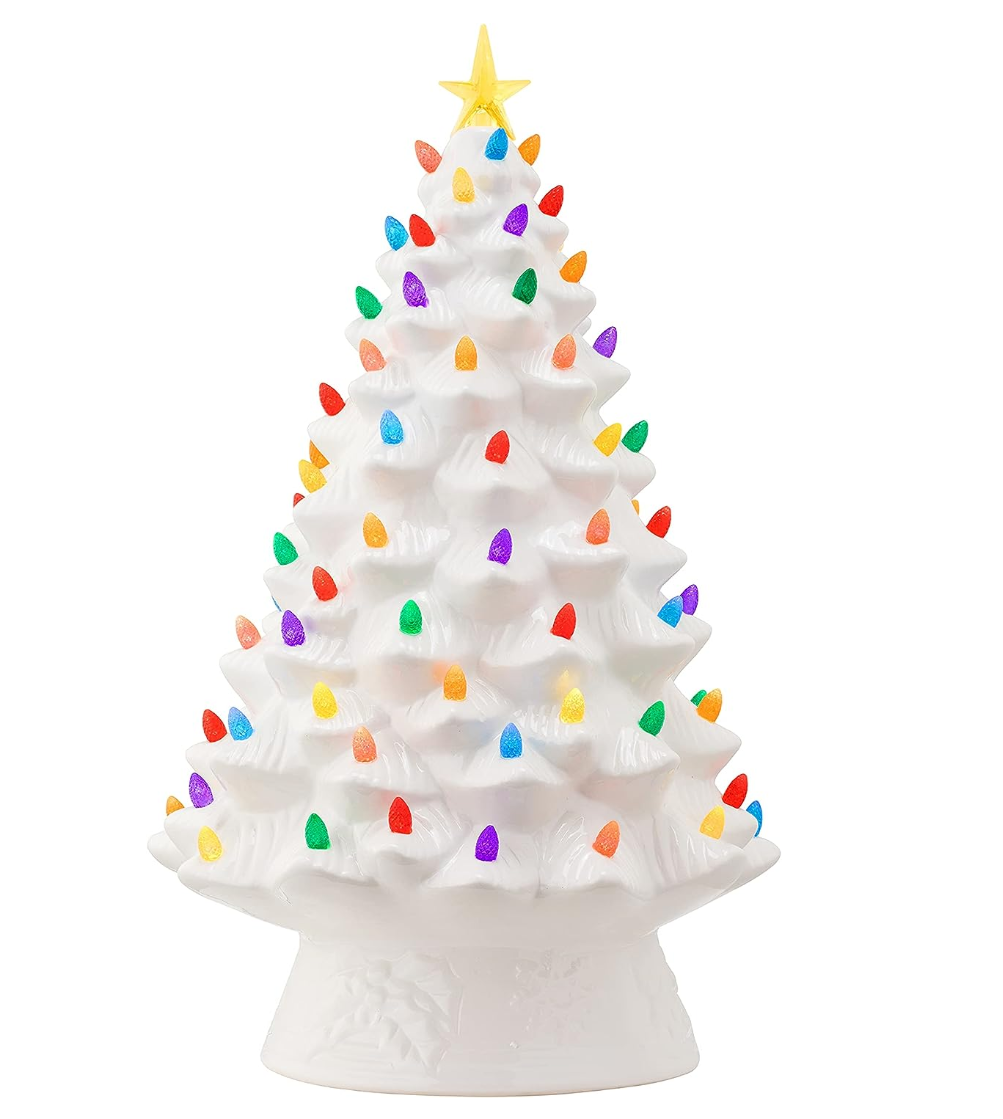 Mr. Christmas Nostalgic Ceramic Christmas Tree with LED Lights