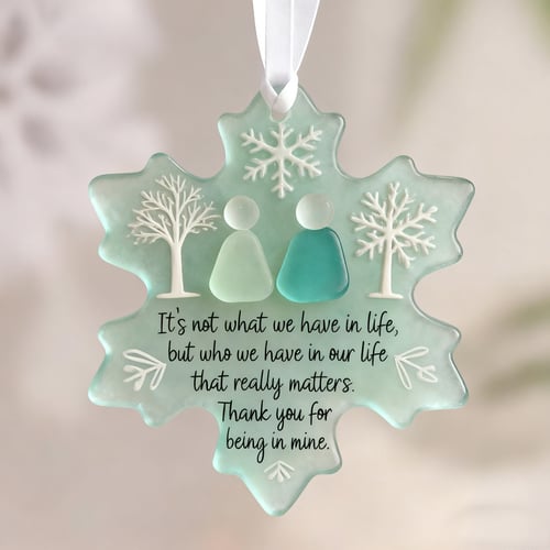 🌊Snowflake-Shaped Sea Glass Friendship Decor❄✨ Shaped by Nature & Crafted by Hand!