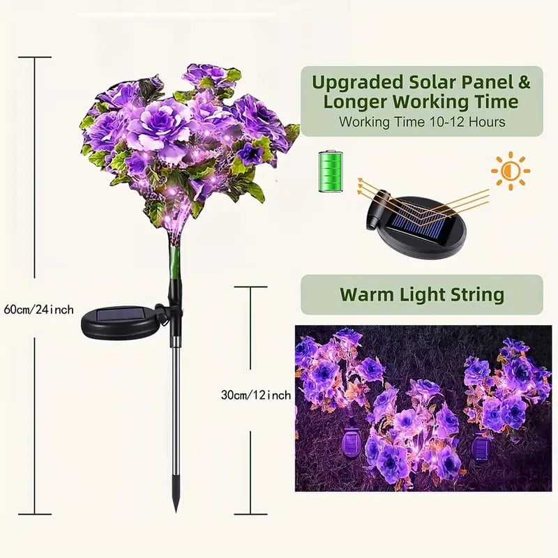 Solar Carnation Flower Landscape Light