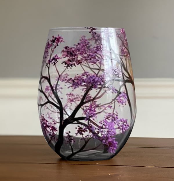 Four Seasons Tree Wine Glasses - Hand Painted Art 8 Reviews