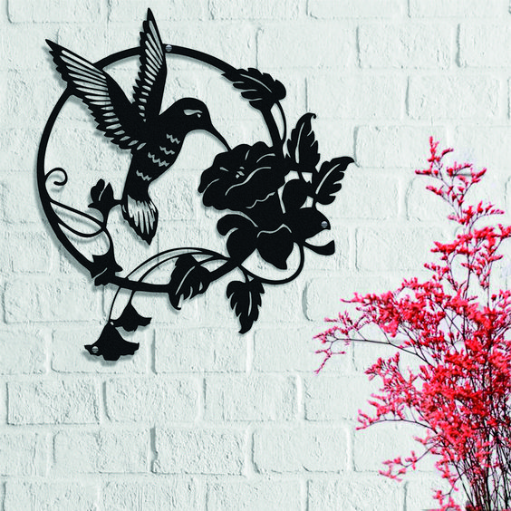 Yard Birds On Tree Branches Metal Wall Art