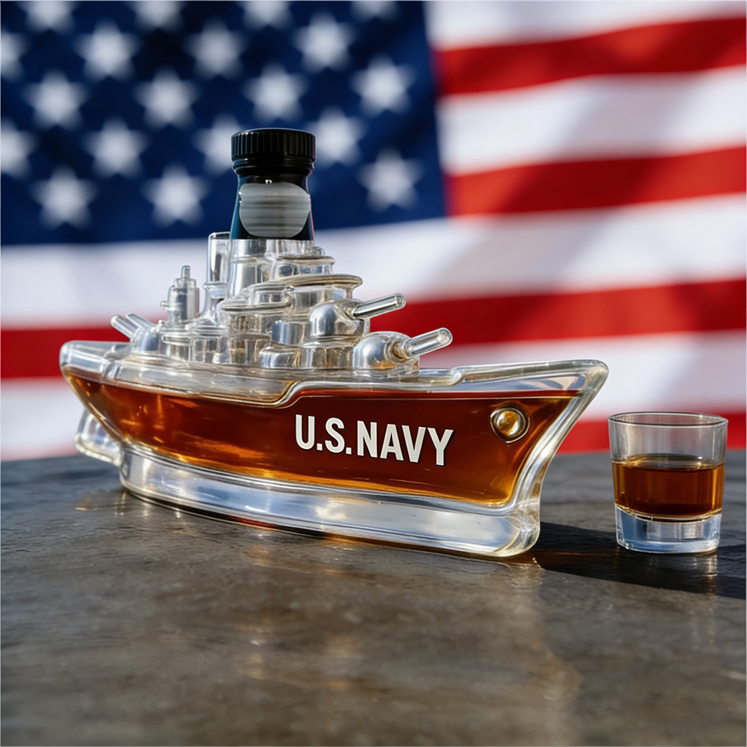 US Navy Battleship Whiskey Bottle