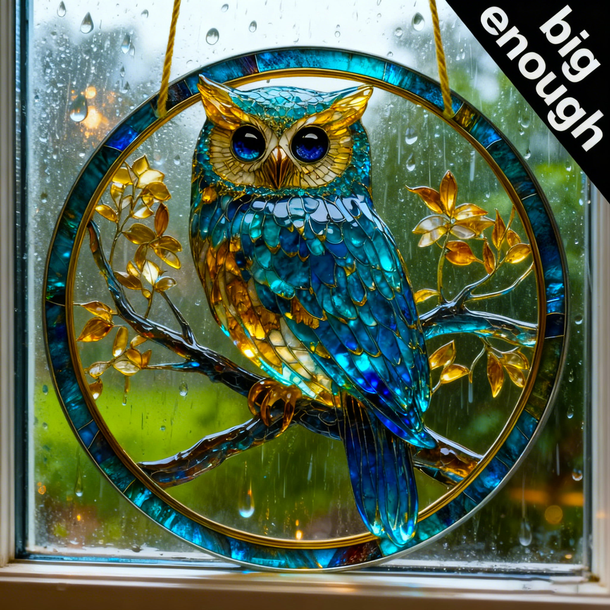 Handmade Owl Stained Glass Suncatcher