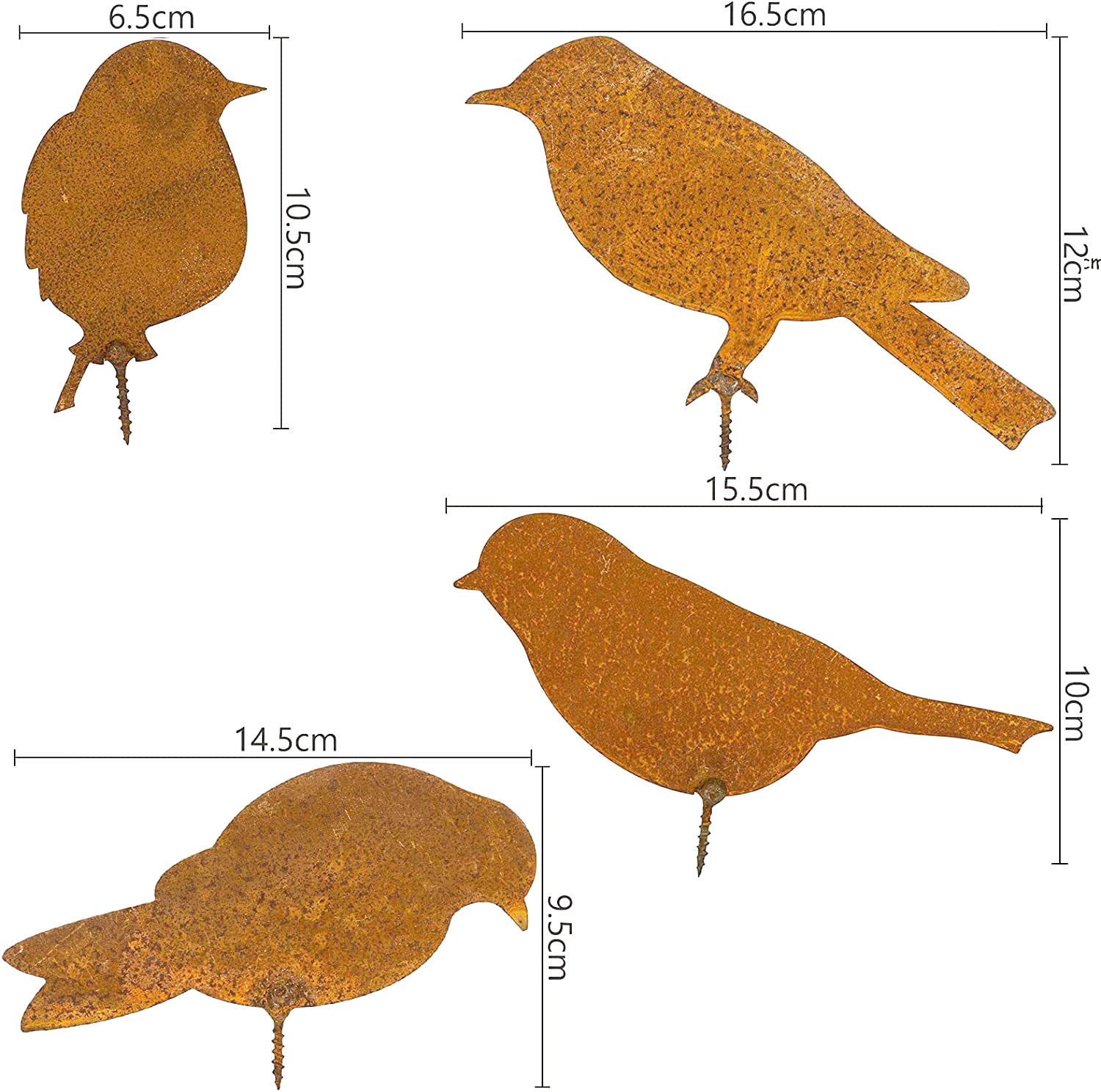 60% OFF - Rusty Metal Bird Silhouettes Garden Decoration