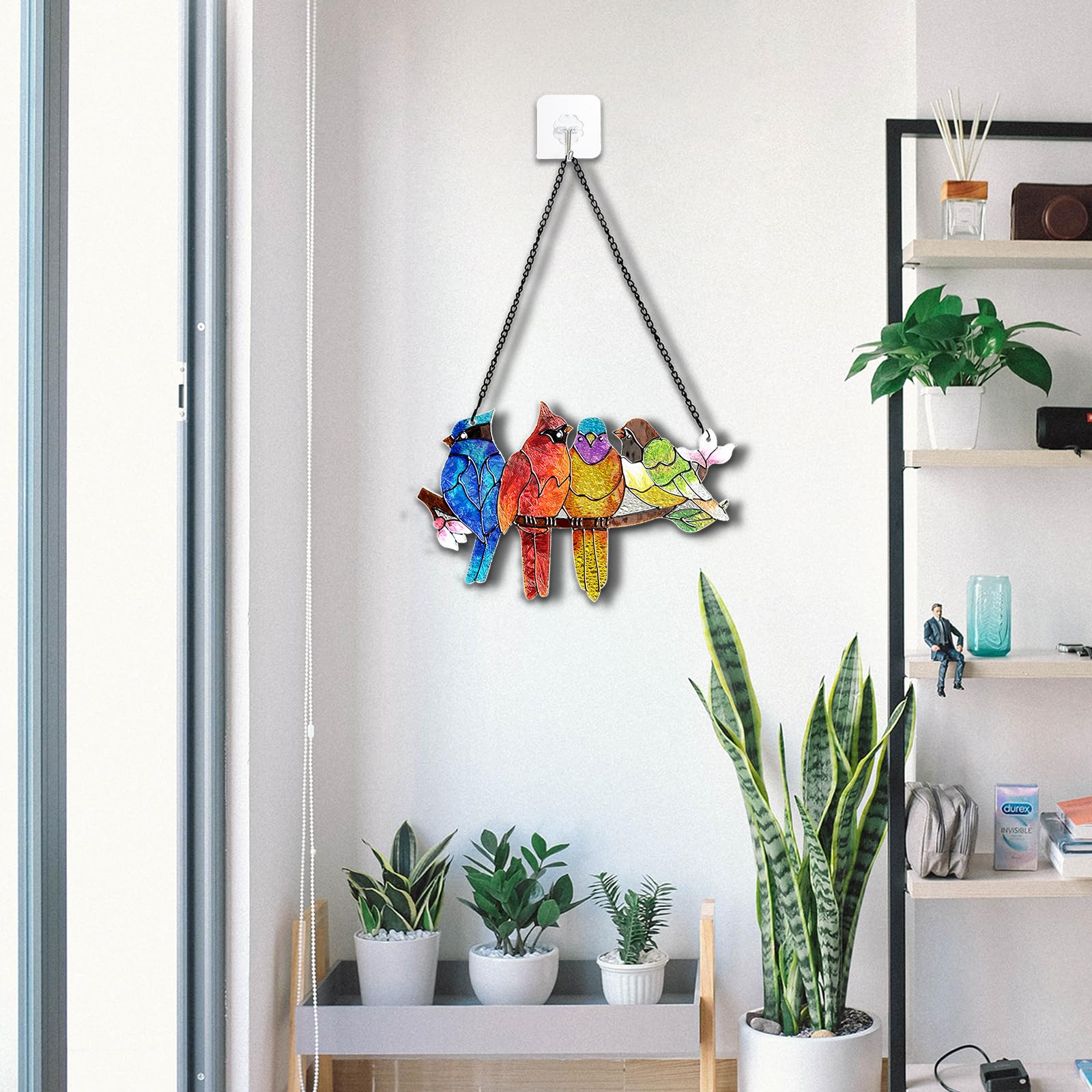 Birds on A Branch Stain Glass Suncatcher