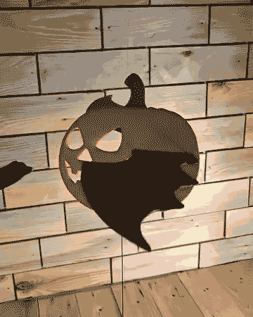 🎃 Flying Pumpkin Bat – Hanging Wooden Halloween