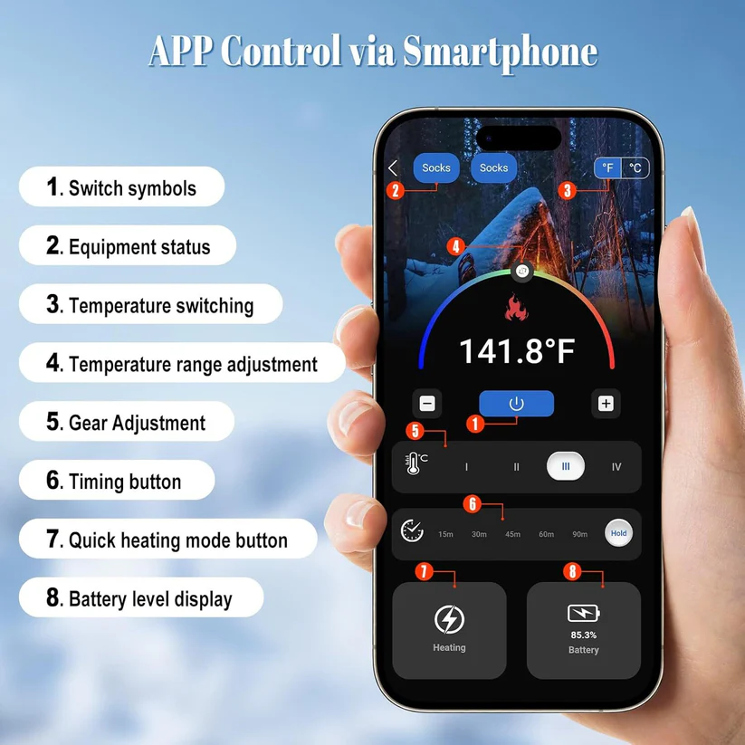 Heated Socks with APP Control