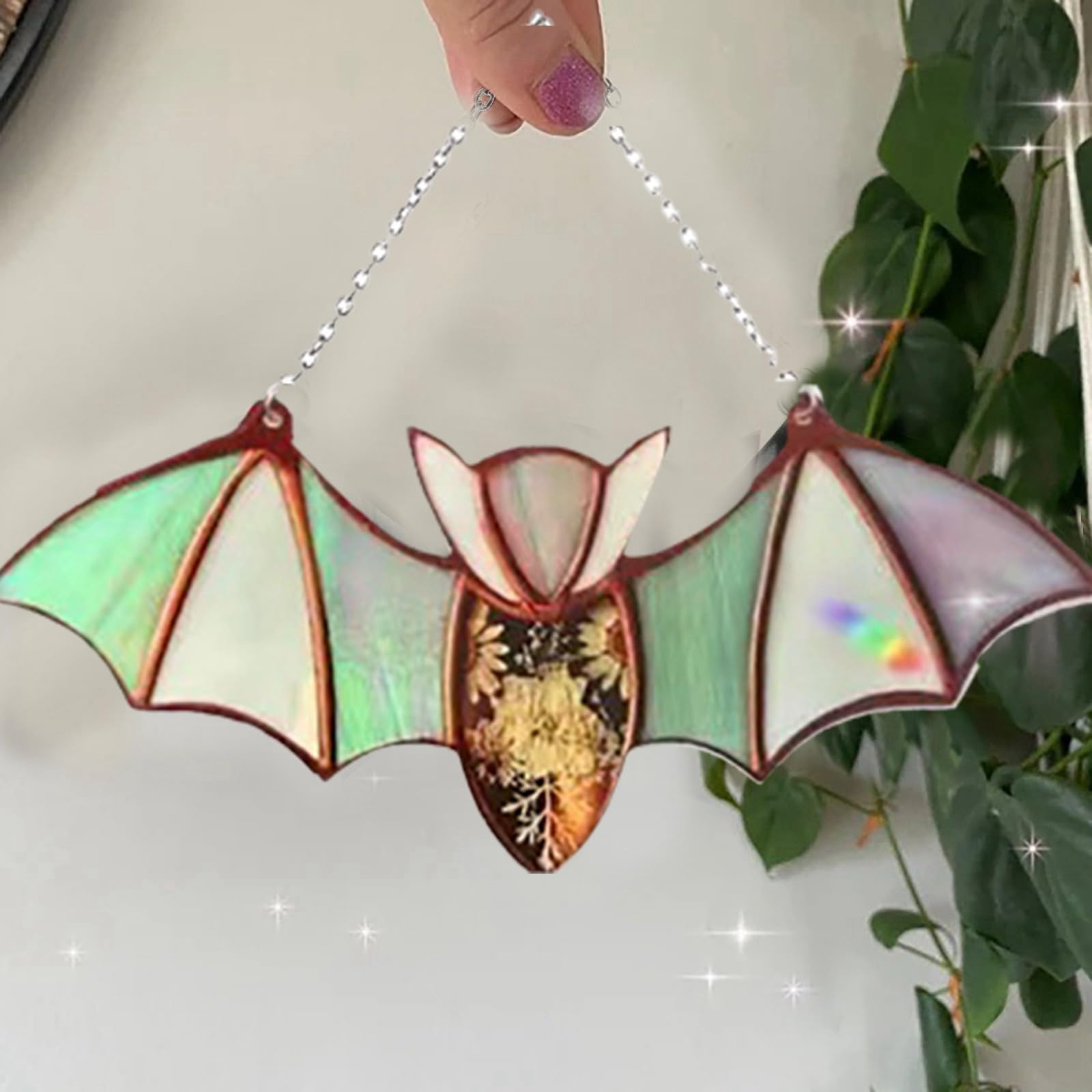 Bat Stained Glass Light Catcher Window Hanging