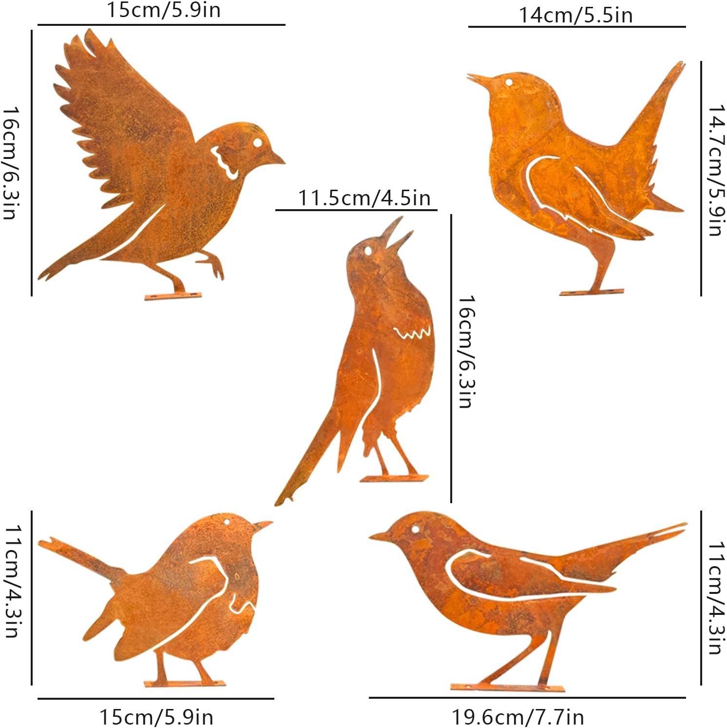 60% OFF - Rusty Metal Bird Silhouettes Garden Decoration