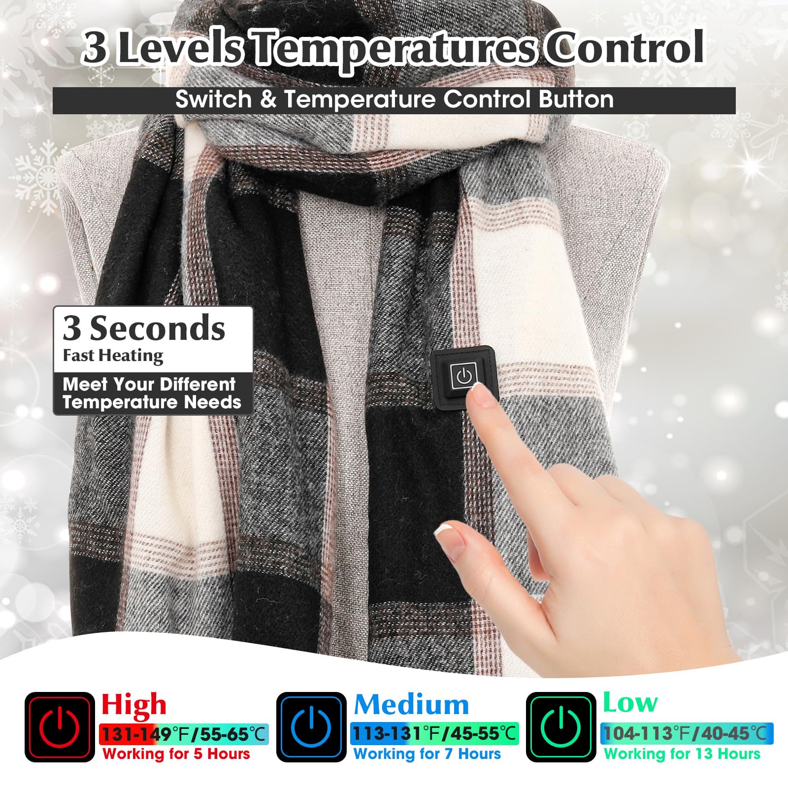 Rechargeable heated scarf