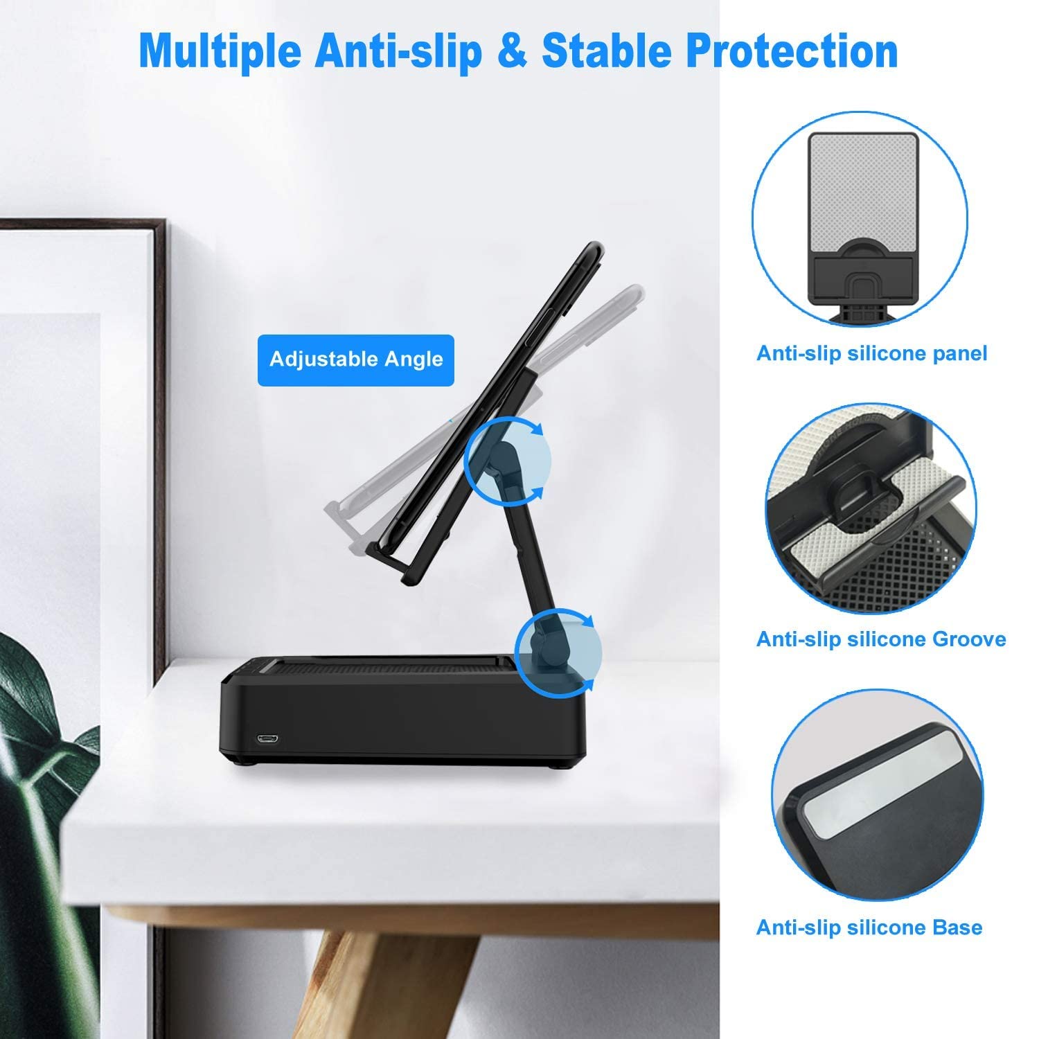 HD Surround Sound Phone Holder with Wireless Bluetooth Speaker