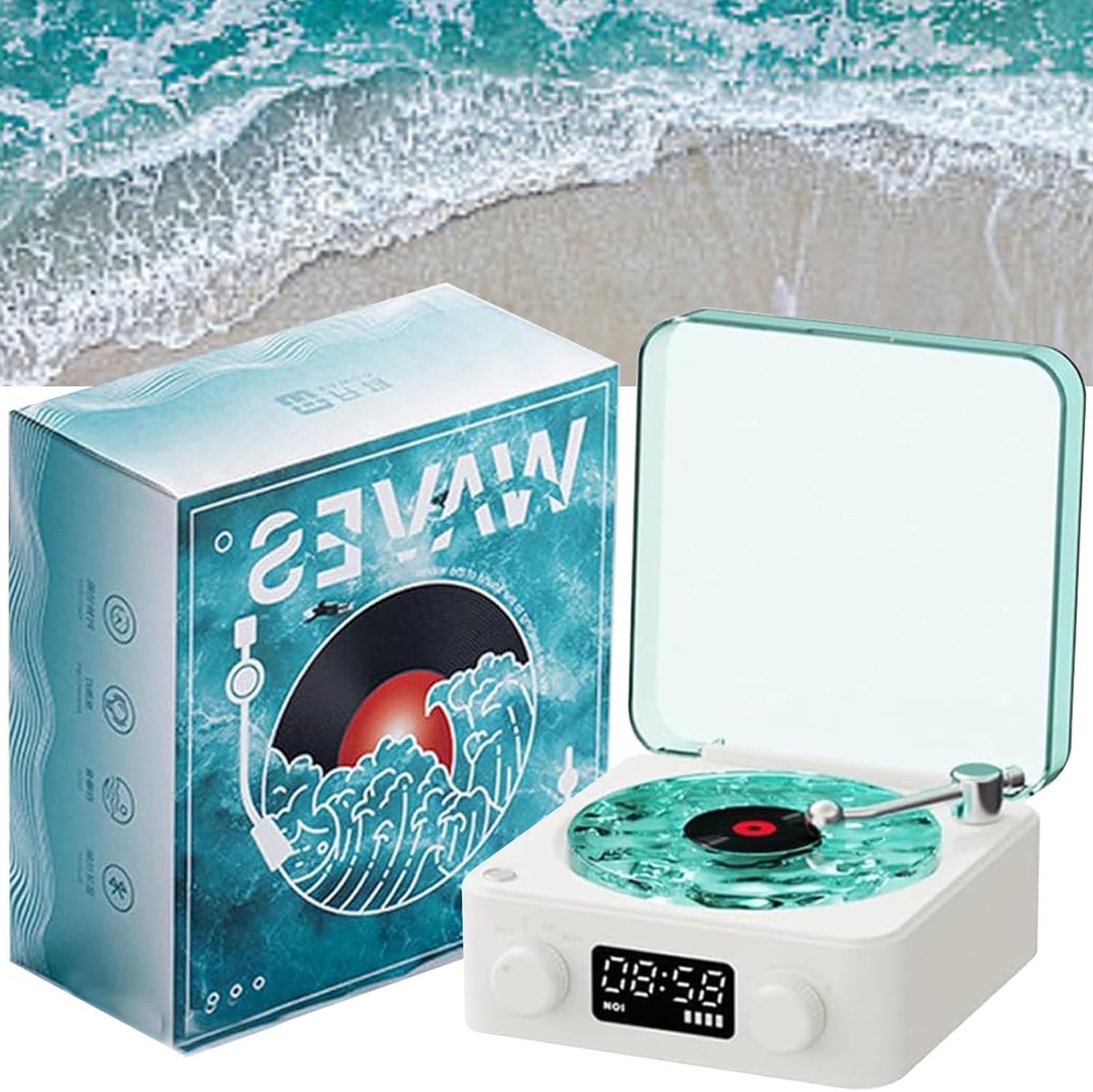 Retro-Style Waves Vinyl Bluetooth Speaker