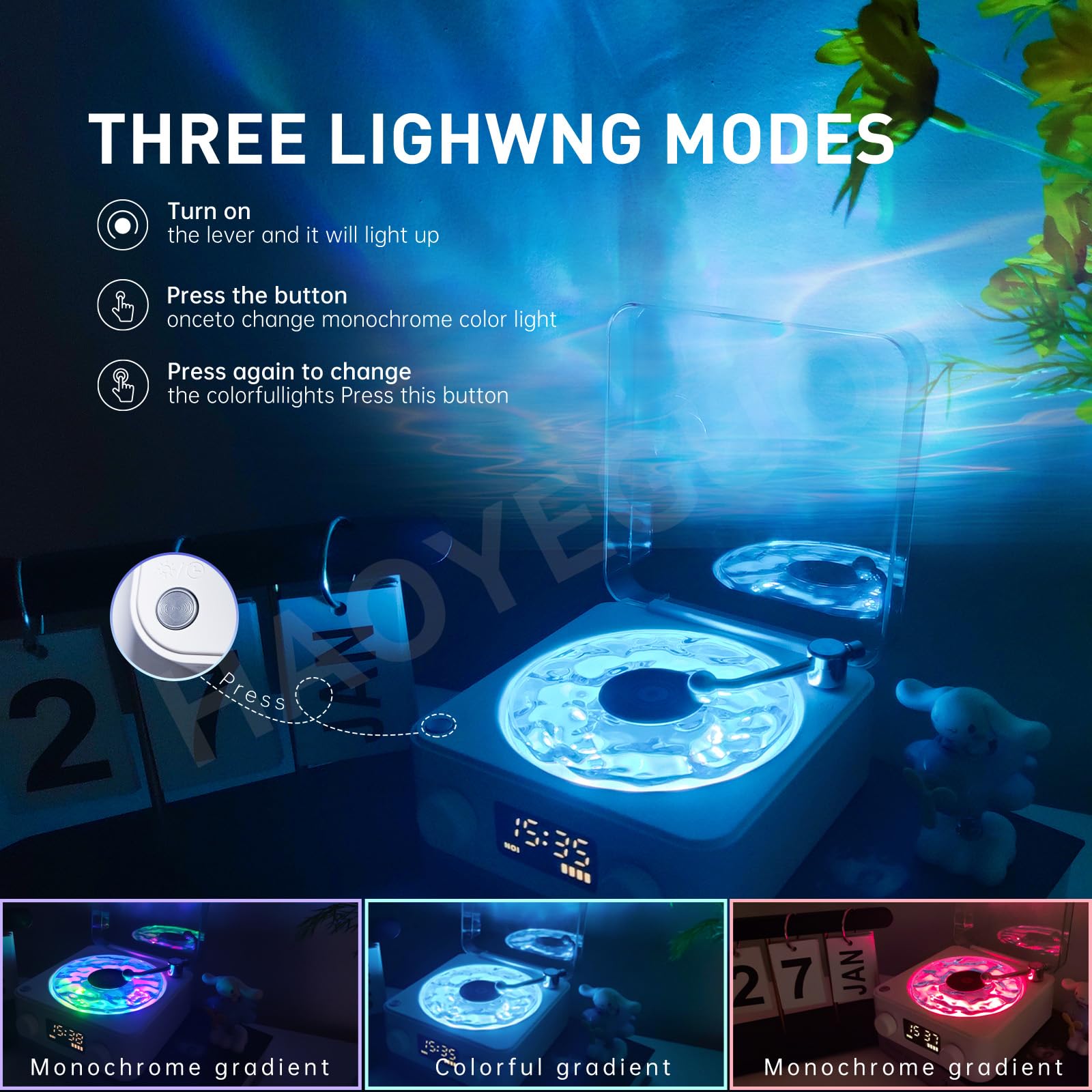 Retro-Style Waves Vinyl Bluetooth Speaker