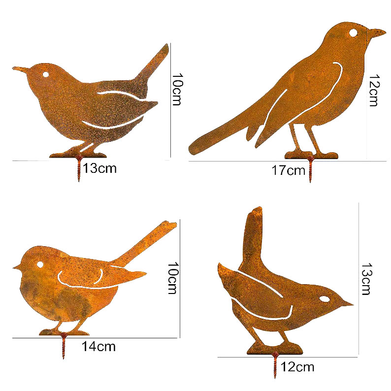 60% OFF - Rusty Metal Bird Silhouettes Garden Decoration