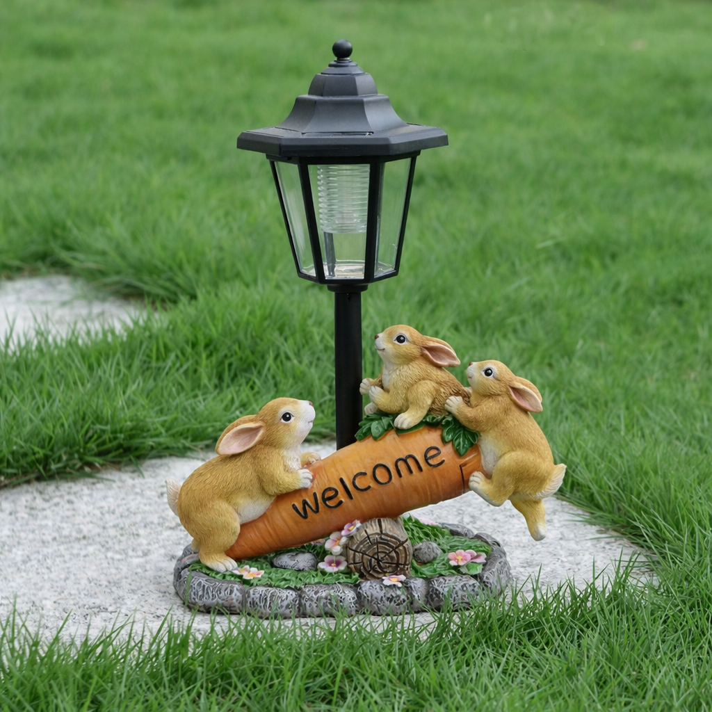 🌷🐰 Solar-Powered Bunny Garden Lantern 