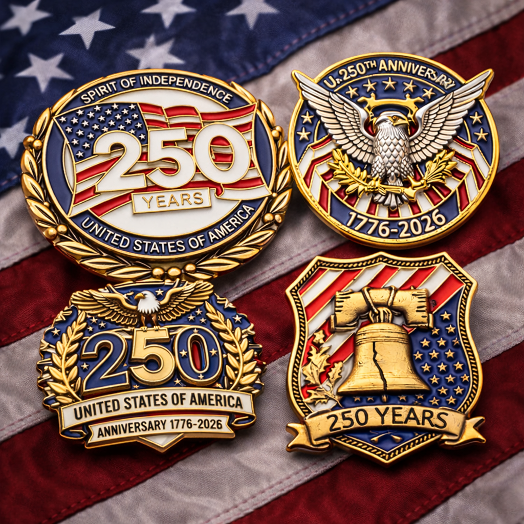 Commemorative 250th Anniversary Eagle Lapel Pin – Patriotic USA Enamel Badge