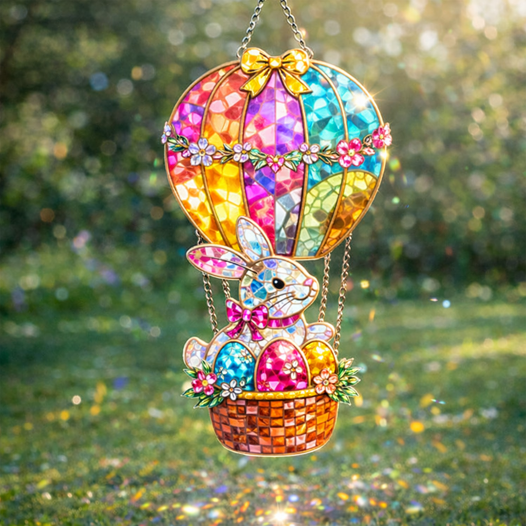 🌸 Easter Stained Glass Crystal Suncatcher