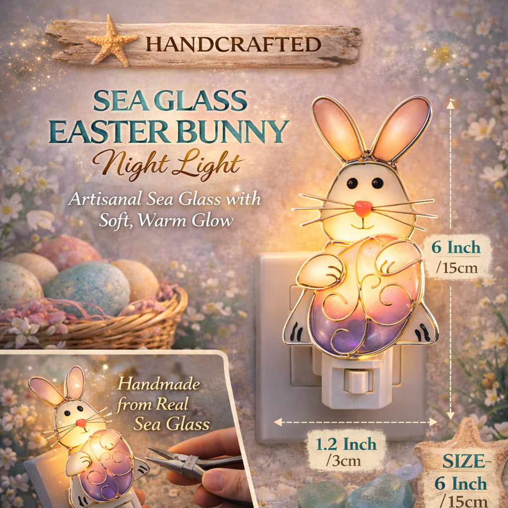 🐰 Sea Glass Easter Bunny Night Light