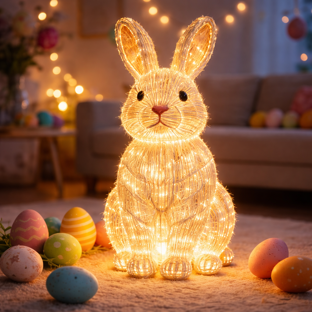 Easter Bunny Night Light with Warm LED Glow