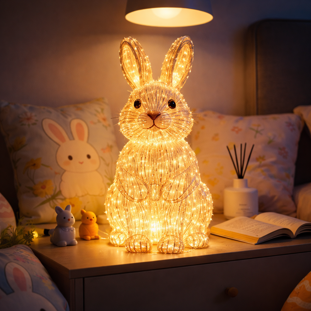 Easter Bunny Night Light with Warm LED Glow