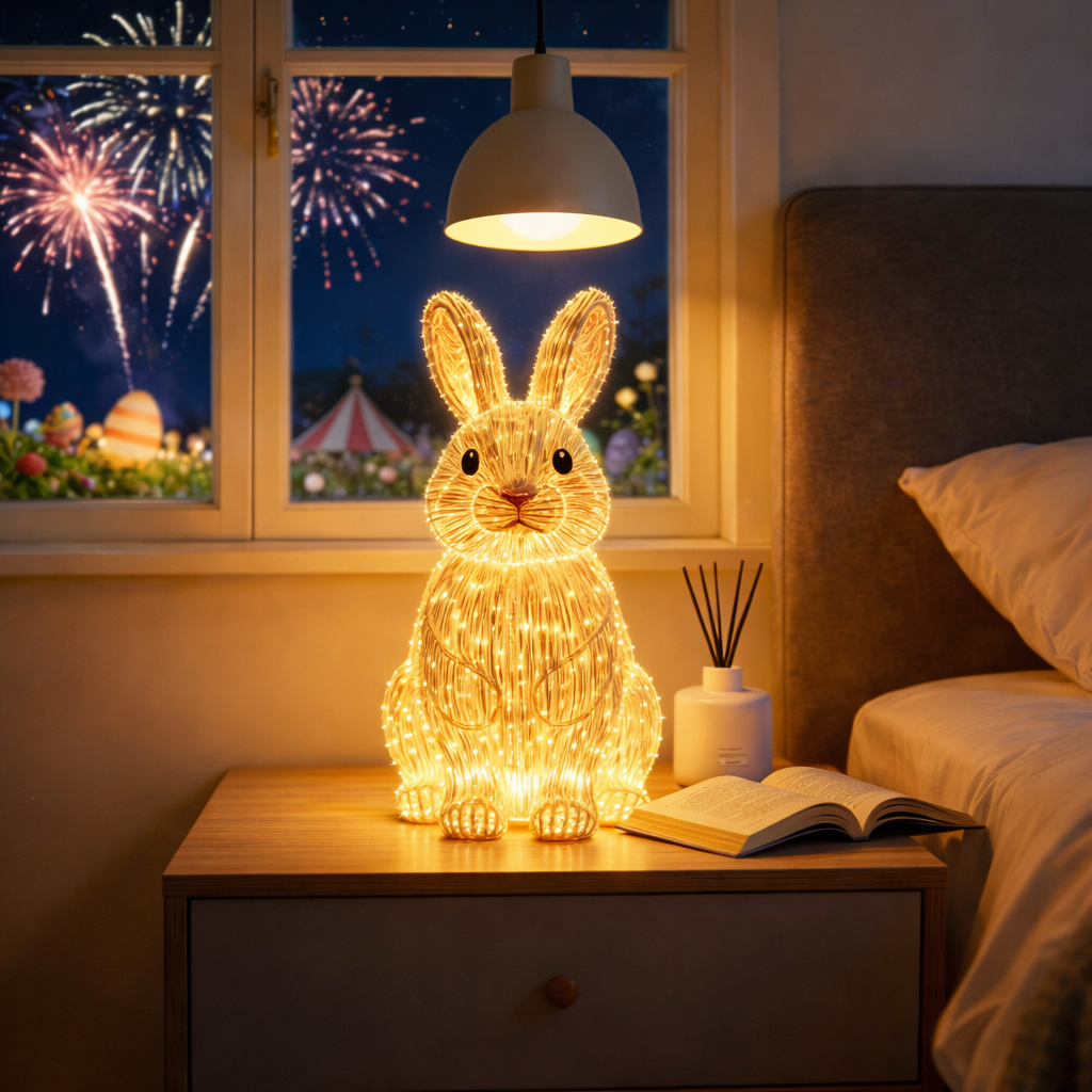 Easter Bunny Night Light with Warm LED Glow